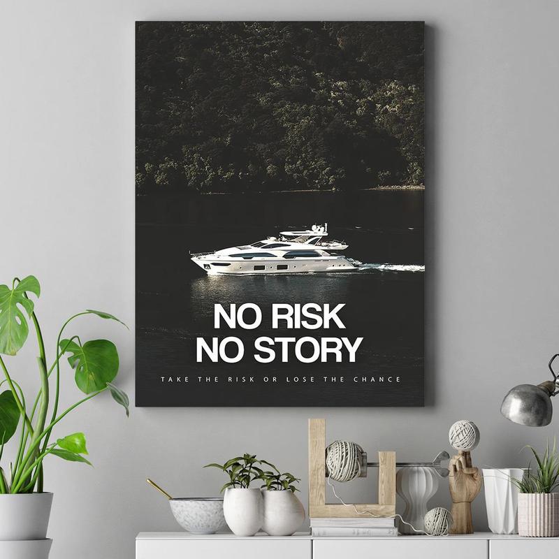 1 Count Wooden Framed Canvas, Modern Art, Modern Abstract Design, No Risk, No Story, Wall Art Canvas Painting, Bedroom Living Room Wall Decoration, Kitchen Hallway Wall Decoration, Modern Ideal Home Wall Decoration Gift