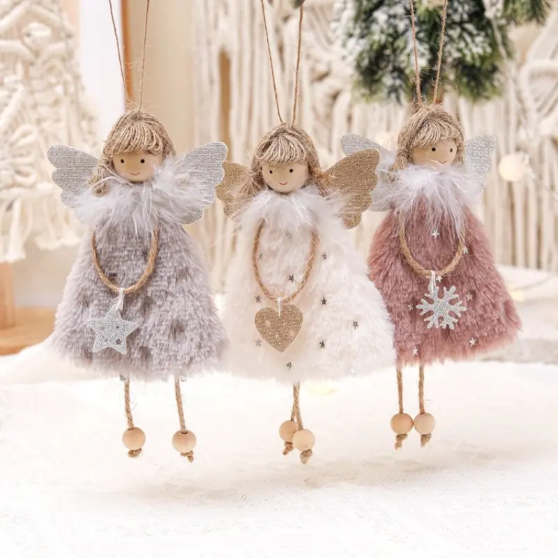 3 Piece Set Christmas Ornaments, Creative Handmade Santa Tree Accessories, Angel Decorations, Holiday Gifts, New Arrival
