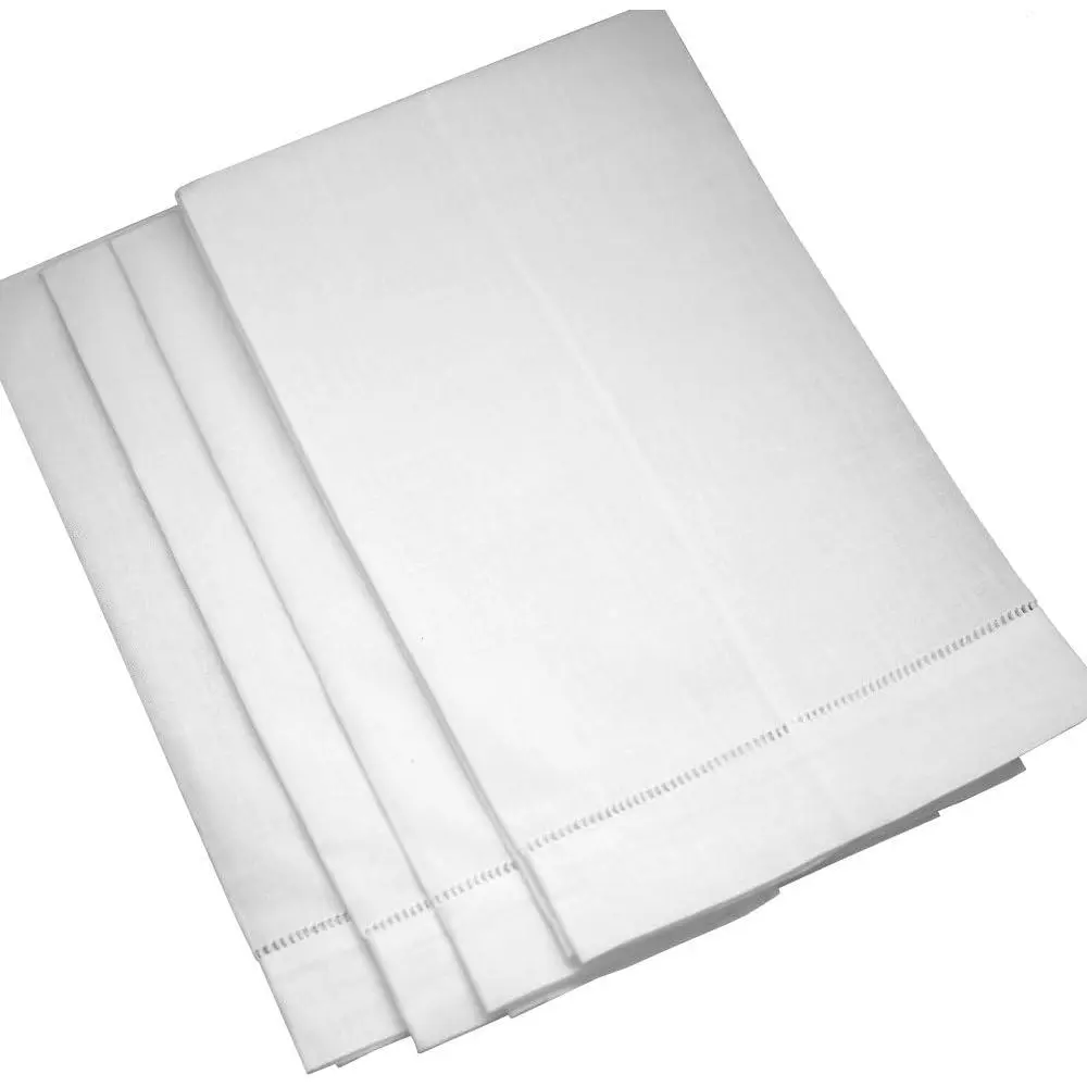 4 Pack 14" X 22" White Linen  Towels