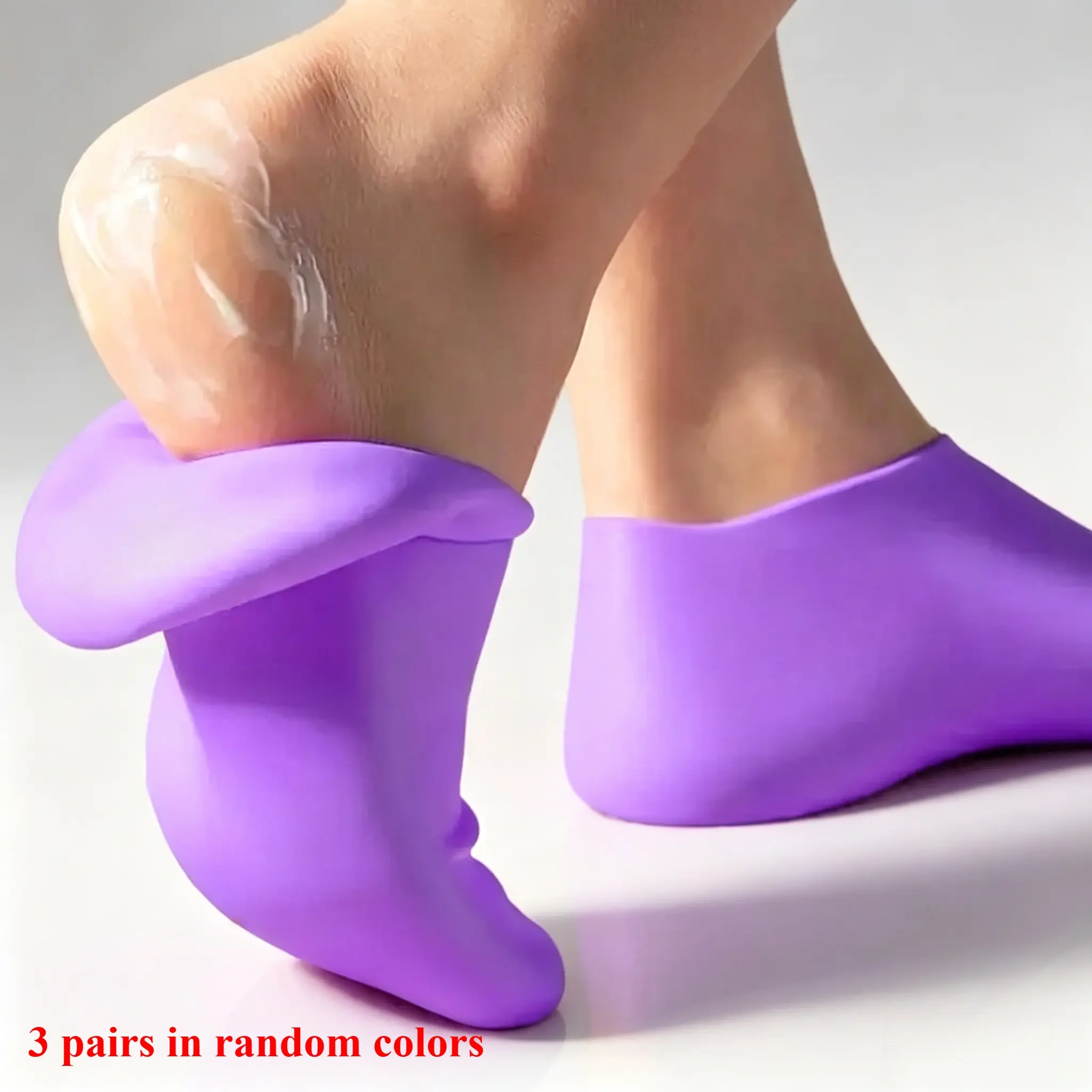 Thickened SEBS Silicone Moisturizing Foot Socks, Intensive Foot Care, Tough Tear Resistant Anti-slip Sole For Indoor Walking, Pair With Lotion Oil Deep Repair Peeling Cracked Heels, Eco Reusable Replacement For Disposable Foot Peel Mask