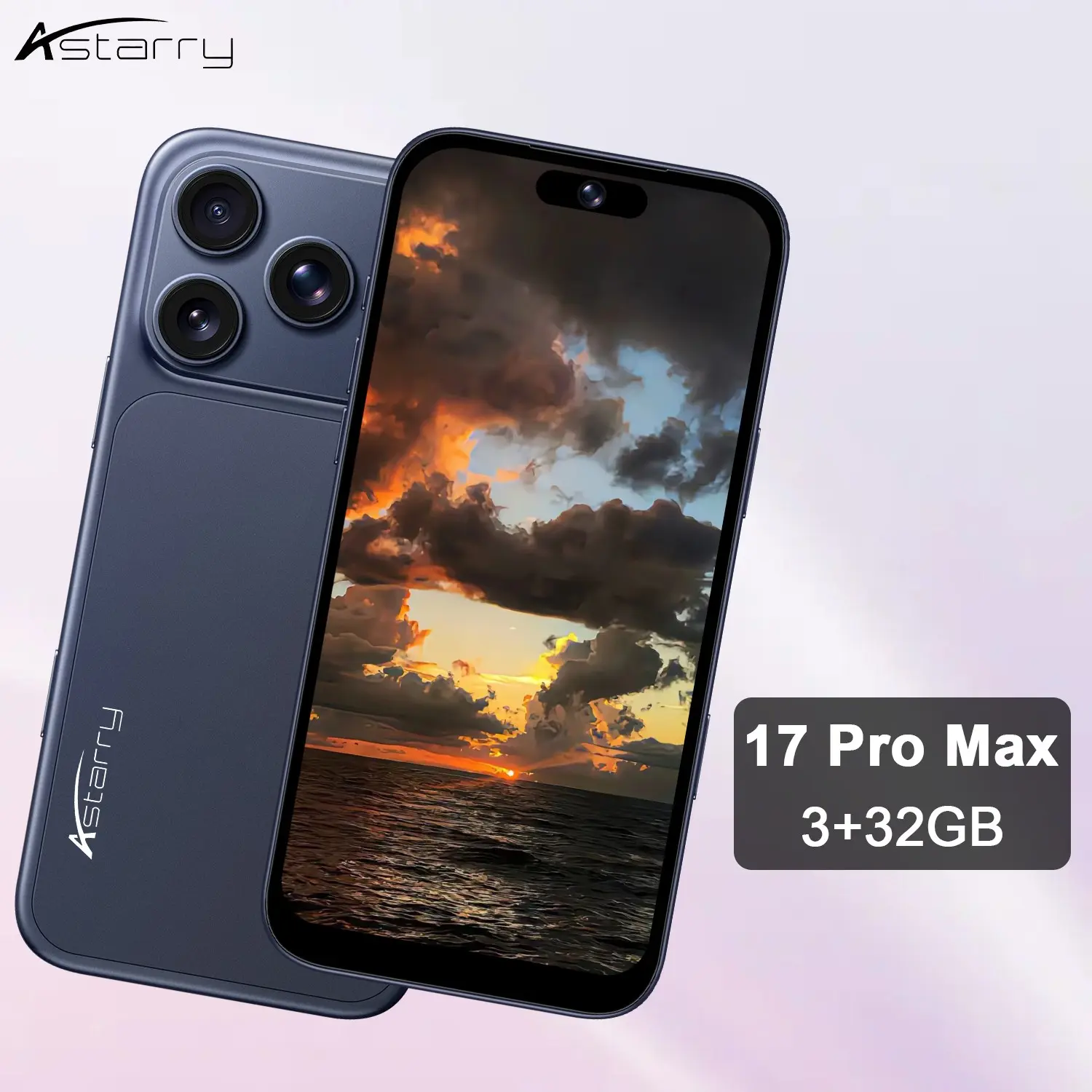 Astarry 17 Pro Max Smartphone, 6.75-Inch Display, Mtk6762 Chip, 3gb+32GB RAM, 4100mah Battery, Android 12.0, Dual Sim Smartphones, Face Unlock, GPS