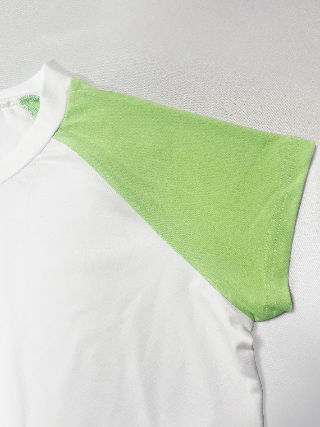 Women's 3-Piece Color Block Round Neck Short-Sleeve T-Shirt & High-Waisted Shorts & Headband Sporty Set, Casual Streetwear, Casual Sportswear Set, Casual Sportswear Outfit