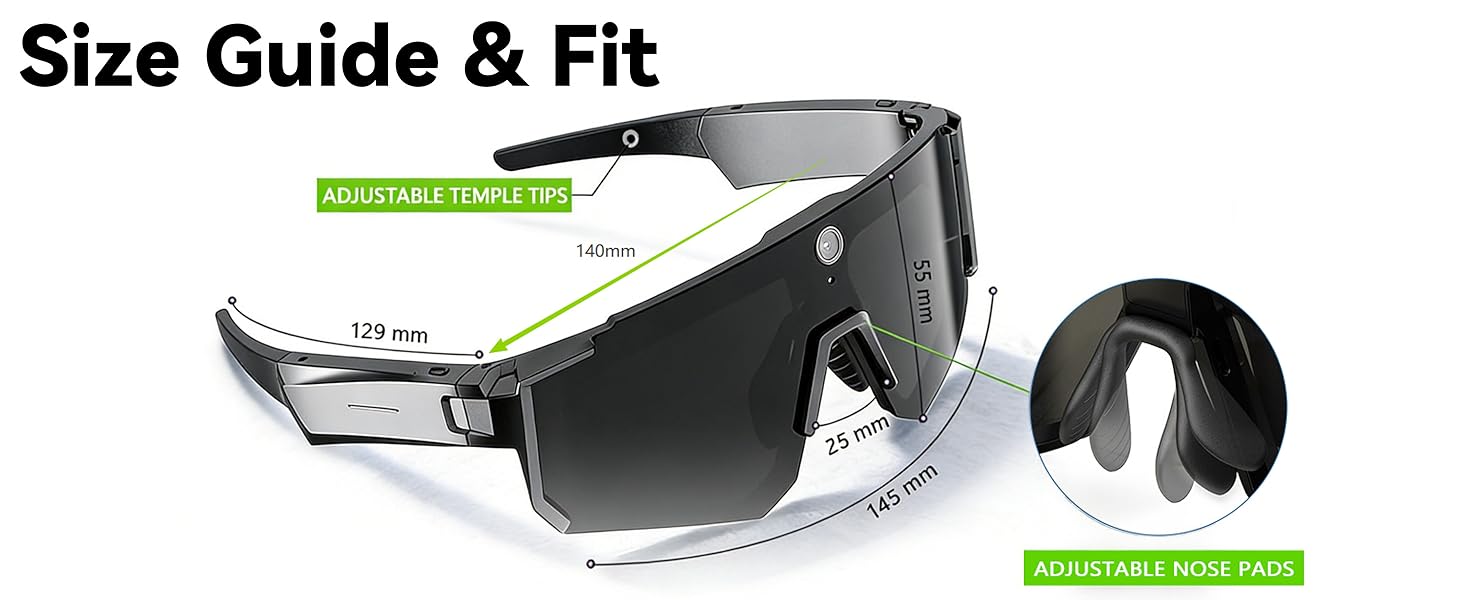 AI Smart Glasses with Camera 4K - Polarized Sunglasses with Camera, UV400 Lens, ChatGPT Enabled, EIS Stabilization, Dual Mic Noise Canceling, IP54 for Cycling Hiking fathersdaygift