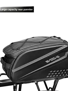 1pcs Bicycle Hard Shell Rear Rack Bag, Waterproof Durable Large Capacity Bike Seat Pannier, Ideal for Outdoor Cycling