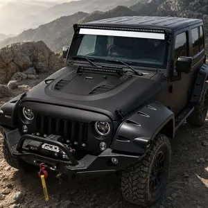 ARCH Vented Heat Dispersion Replacement Hood - Vehicle-Specific Fit for 2007-2017 Jeep Wrangler JK JKU, 10th Anniversary Edition, Steel, Black E-Coated, Large Vents, No Drill, Superior Heat Ventilation, Ideal for Custom Paint Jobs