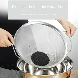 3pcs Stainless Steel Fine Mesh Strainer Set, Dual Handle Design, Precision Made, Ideal for Oil Filtration, Kitchen Utensils