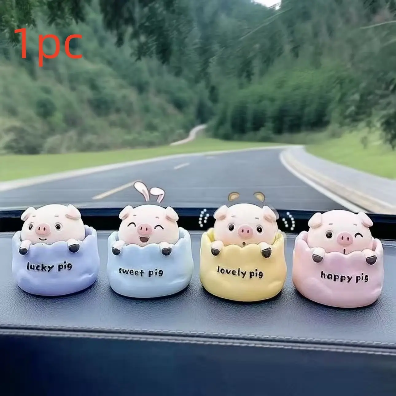 Adorable Nodding Piggy Car Dashboard Decor, 2026 Latest Design, High-End Aesthetic Car Interior Ornament, Perfect Gift for Car Enthusiasts