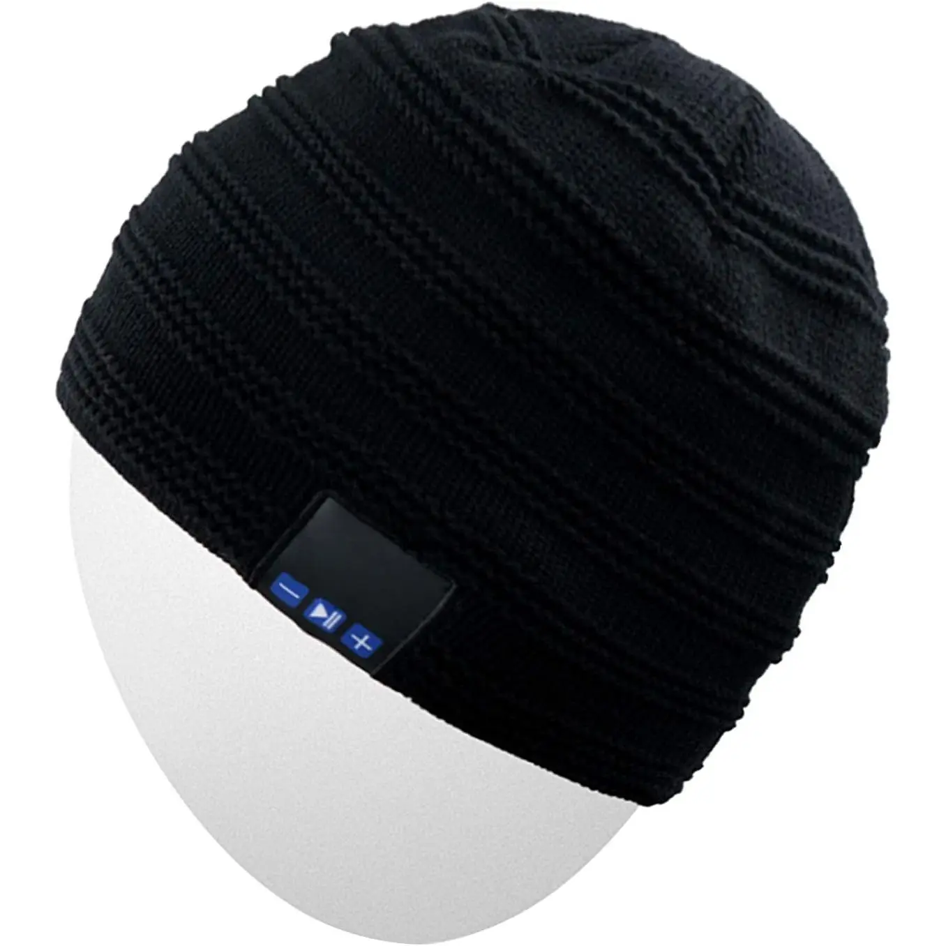 Knitted Bluetooth Beanie Hat with Built-in Wireless Stereo Headset & Mic, Electronic 1-Size Adult Unisex Cap for Outdoor Sports, Running, Cool Tech Stocking Stuffer Gift, One Size