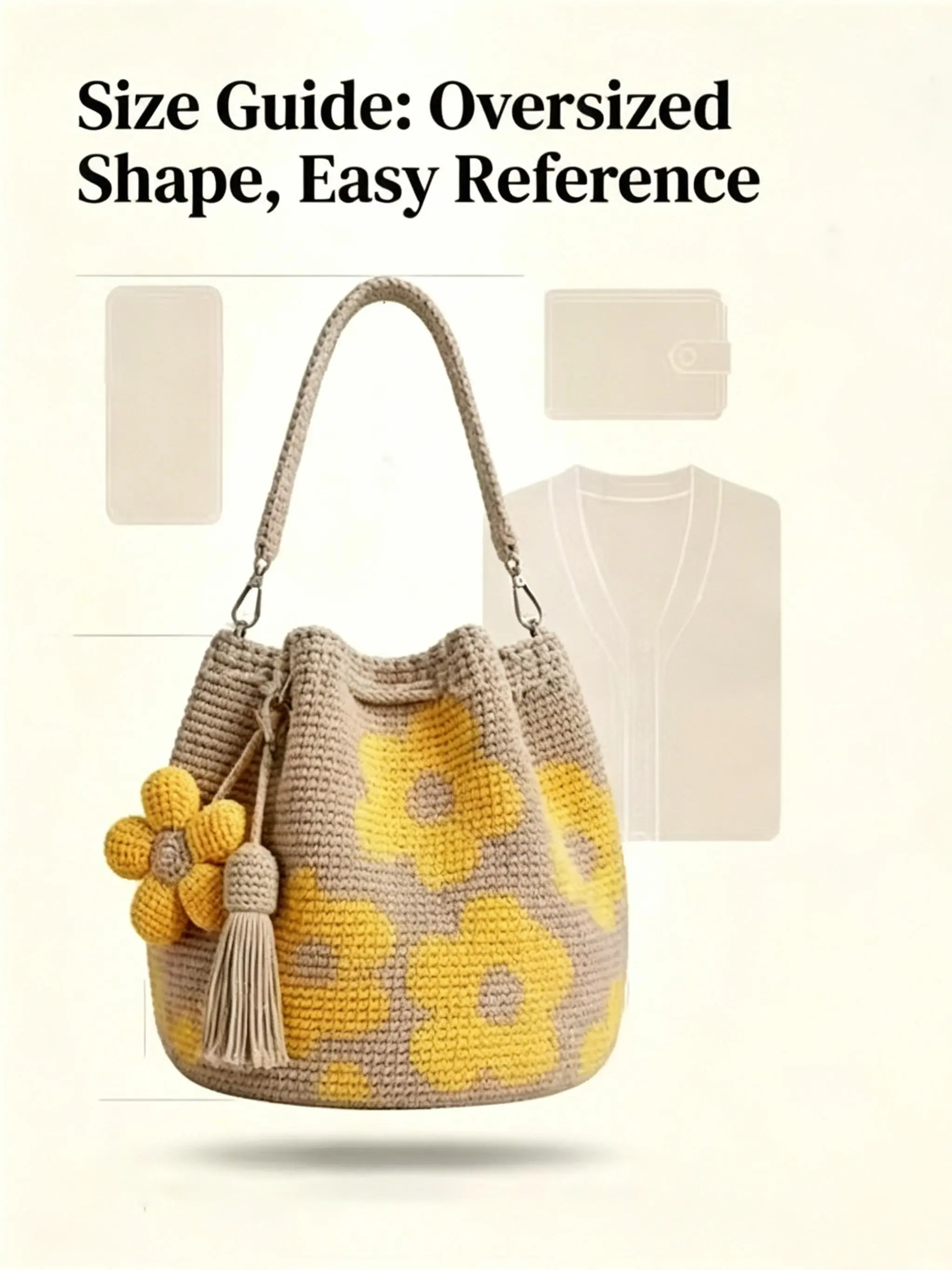 Handmade Crochet Flower Handbag, Women's Mesh Knit Shoulder Bag, Cute Floral and Fringe Decor, Large Capacity, Fashionable, Summer Travel