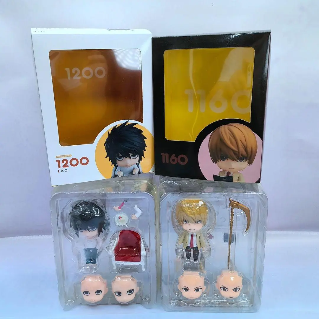 10cm Death Note L & Yagami Light Movable PVC Nendoroid Action Figure, Unisex Anime Manga Collectible with Anime Figure Element Ornaments, Death Note Figurine Decor, Desktop Home Decor Gift for Fans, Anime Figure Element Doll Ornaments