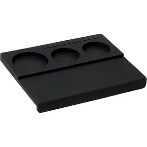 Espresso Tamping Station V3 - Corner Tamping Mat - Silicone Coffee Tamper Mat - Coffee Tamper Holder Pad for Baristas - Food Grade Non-Slip Silicone Black