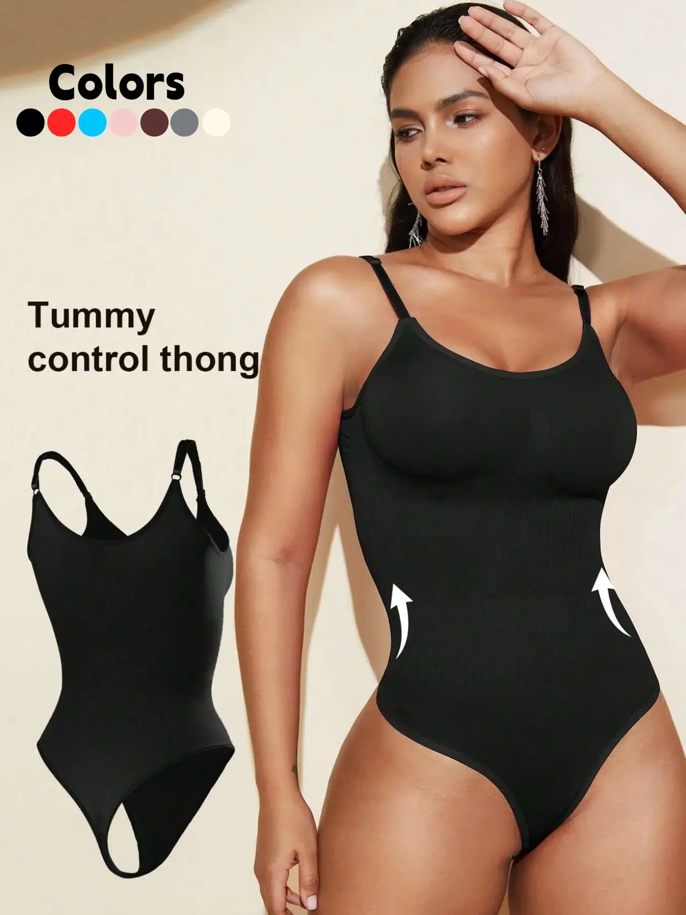 Women's Adjustable Strap Shapewear Bodysuit, Tummy Control Butt Lifting Shaper, Women's Shapewear for Daily Wear, Smooth Compression