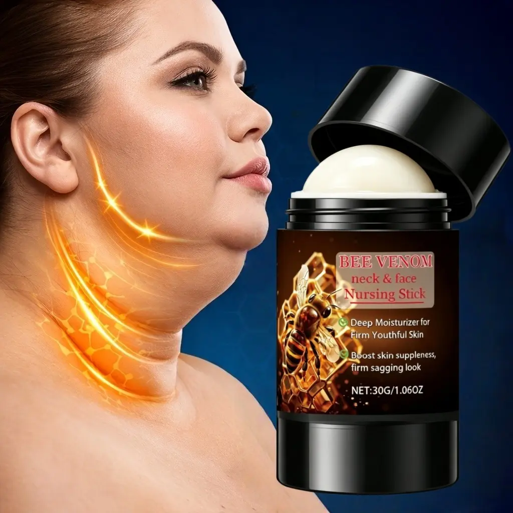 Bee Venom Face Neck Firming Stick, Deep Hydrating Skin Balm, Boost Skin Elasticity, Smooth Fine Lines, Moisturizing Glow Skin Care Stick, Daily Facial Neck Moisturizer, Improve Sagging Skin Texture, Hydrating Radiance Skin