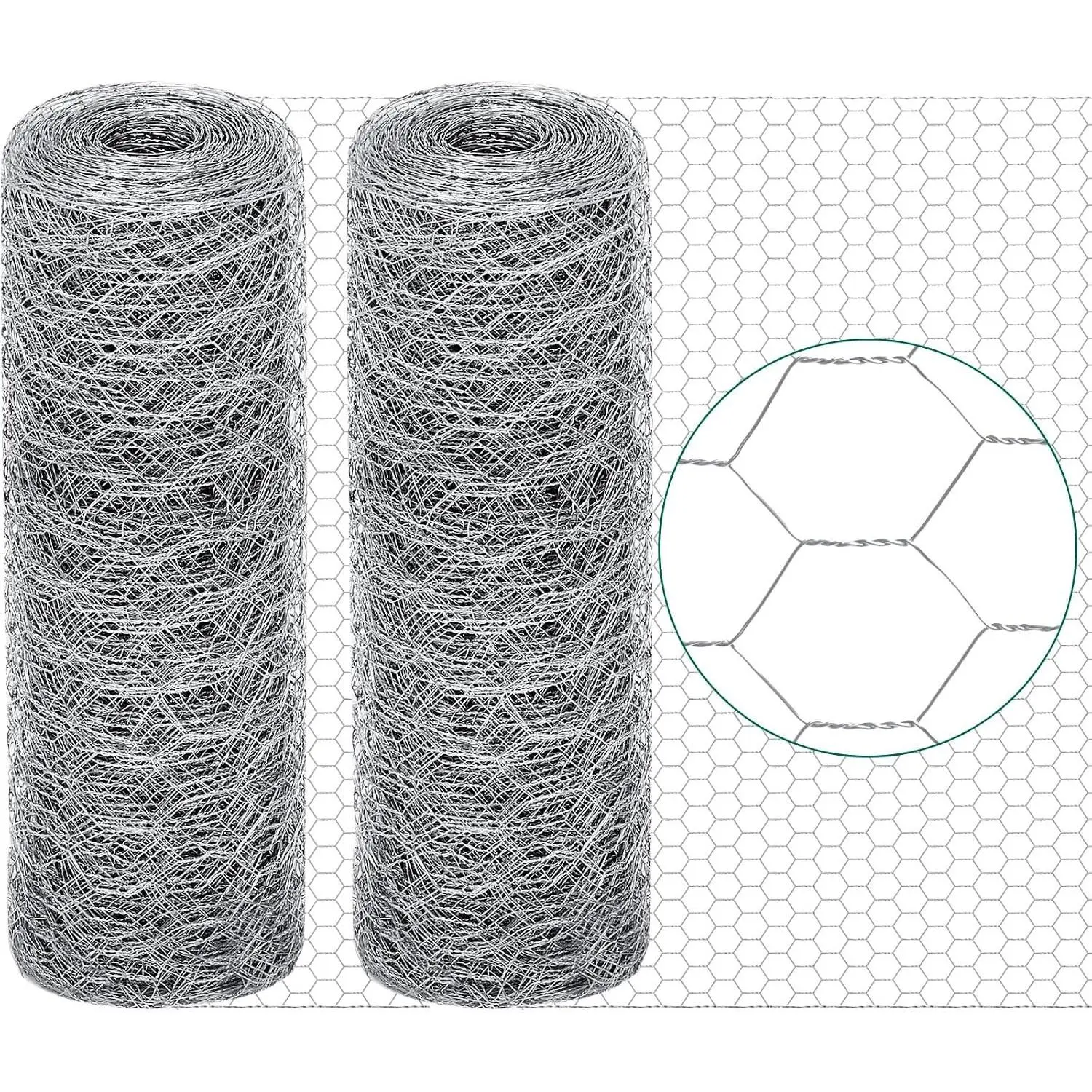 12 in X 200 ft Chicken Wire Fencing Metal Floral Chicken Wire Mesh for Crafts Poultry Garden, 1 Inch Hexagonal Galvanized Hardware Cloth Netting for Poultry Coop Barrier Rabbit Cage (Silver)