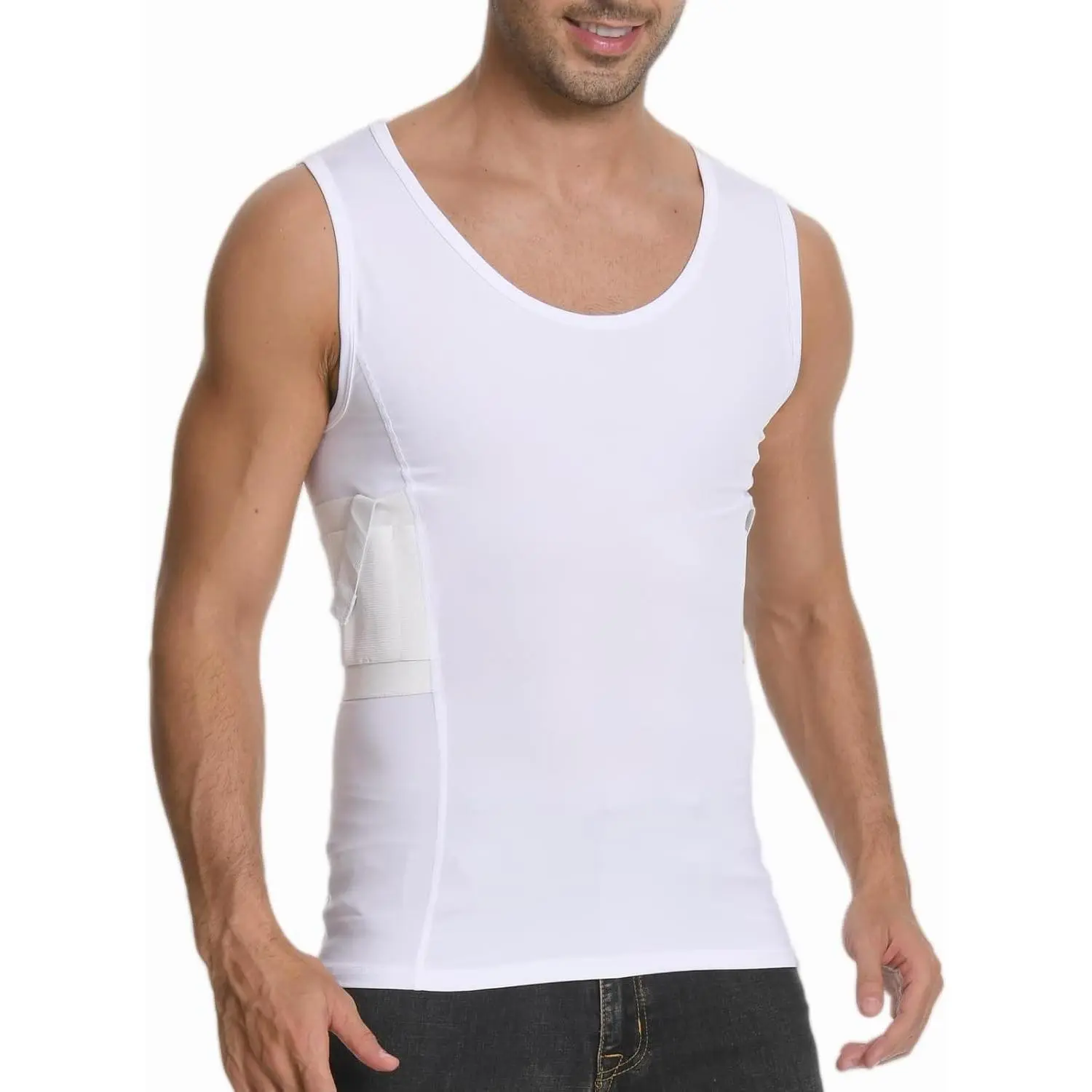 Deep Conceal Carry Shirts Men's - Daily Concealed Carry Compression Vest, Suitable for Small, Compact Handguns