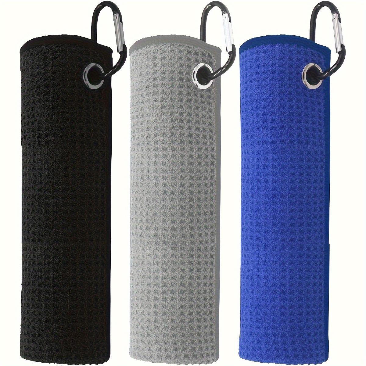 Microfiber Golf Towel, 3 Counts/set Waffle Patterned Golf Towels, Quick Dry and Super Absorbent Golf Towel for Golf Bags, Golf Accessories