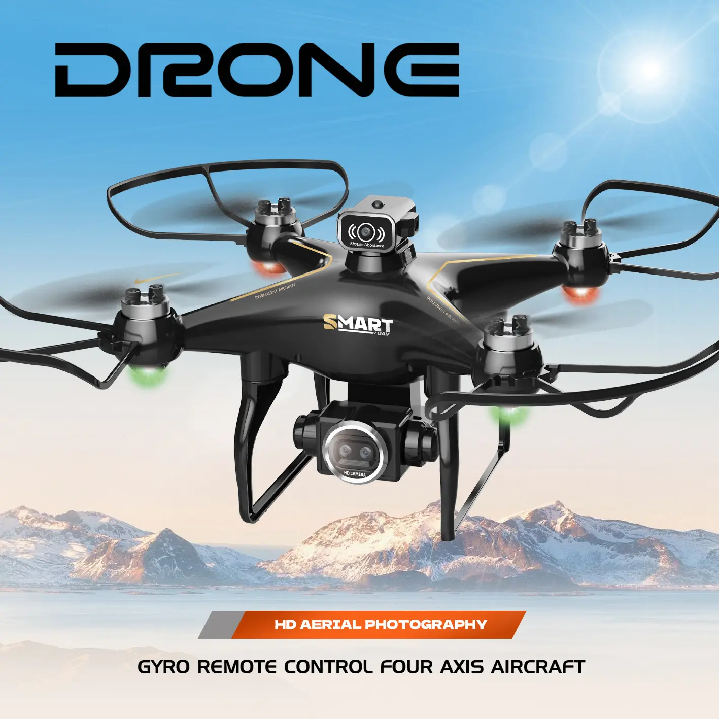 2026 New Remote-Controlled Drone with Camera, Electric RC Aircraft for Aerial Filming, 360° Stunt Flips, Altitude Hold, 1-Button Takeoff/Landing, Rechargeable Battery, Built-In LED Lights (Suitable for Kids)