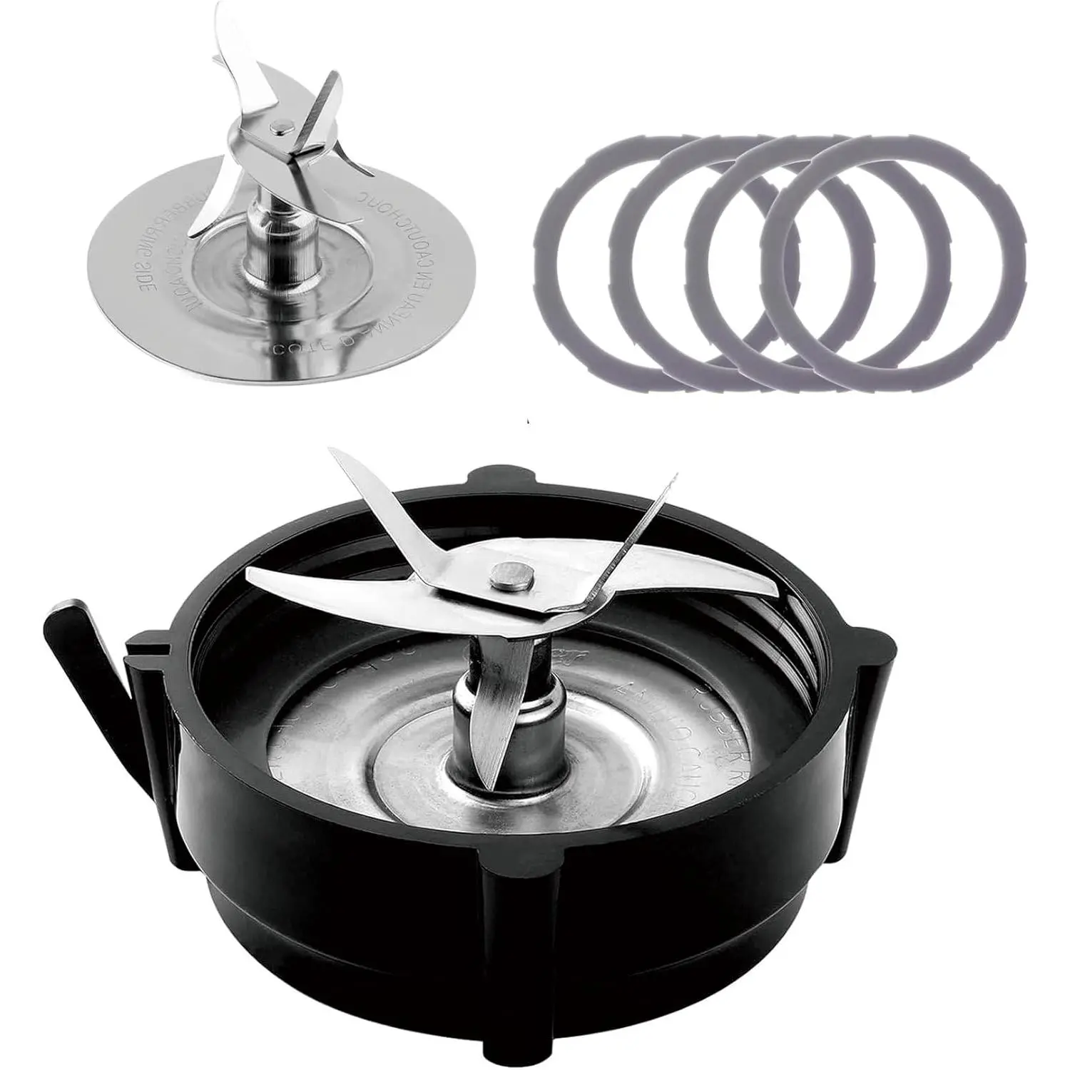 Blender Blade Replacement for Oster Pro 1200, Includes 6-Prong Stainless Steel Cutter Blade, Jar Base Cap & 4 Sealing Gaskets - Part #164160 Compatible with Models BLSMB-CGB-000, BLSTMB-CBG, etc.
