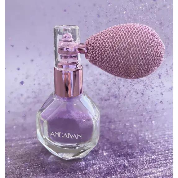 HANDAIYAN 2-Color Body Glitter Spray Set, Shimmer Highlighter Powder for Face Body Hair, Party Festival Makeup