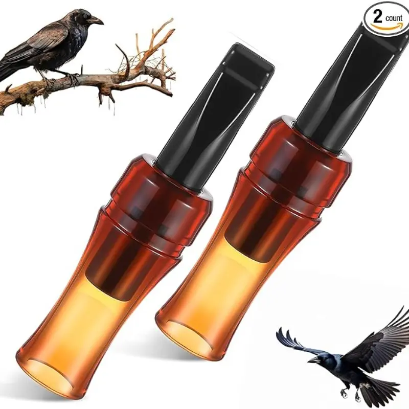 2 Pack Crow Call Mimic Devices, Portable Outdoor Crow Attractors, Ideal for Beginners & Professionals, Hunting Gear Gift