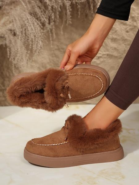 Women's Fashionable Warm Ankle Boots, Size 36-43, Casual Round Toe Thick Sole Shoes, Comfortable Winter Footwear for Women