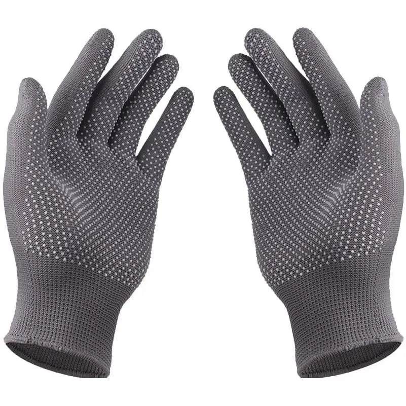 1Pcs Work Gloves Anti-slip Knitted Stretchy Cloth Glove Thin Moist Glove Liners with Grip Gloves for Men Womens Safety Working Nylon Cloth Dot Grip Liners Moving for Men Warehouse Garden