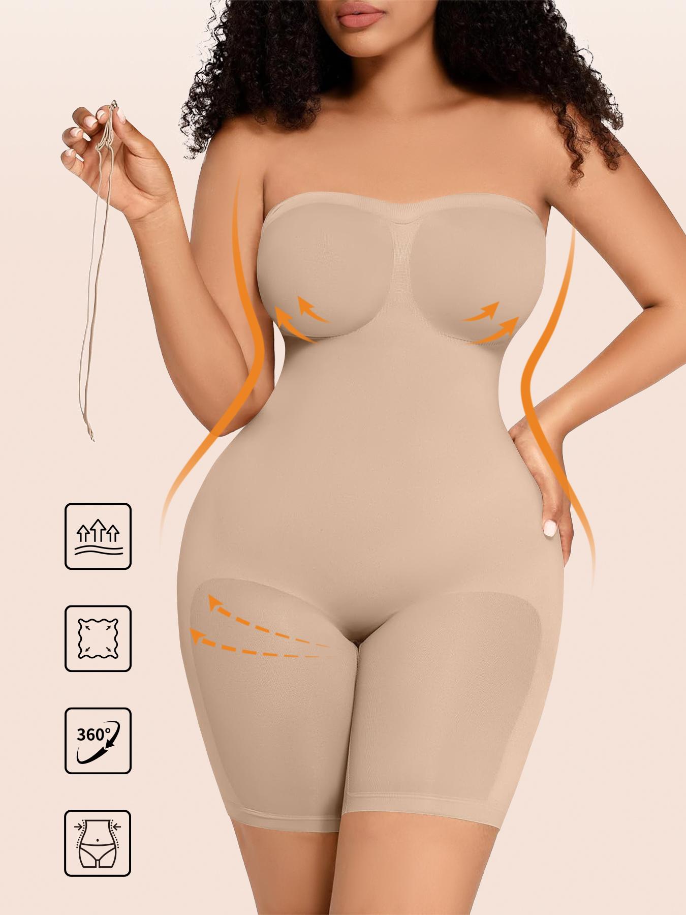 Women's Removable Straps Shapewear Bodysuit, Tummy Control Seamless Shaper, Women's Shapewear for Daily Wear, Compression Womenswear, Minimalist Seamless Tummy Tucking, Belly Control Bodysuit