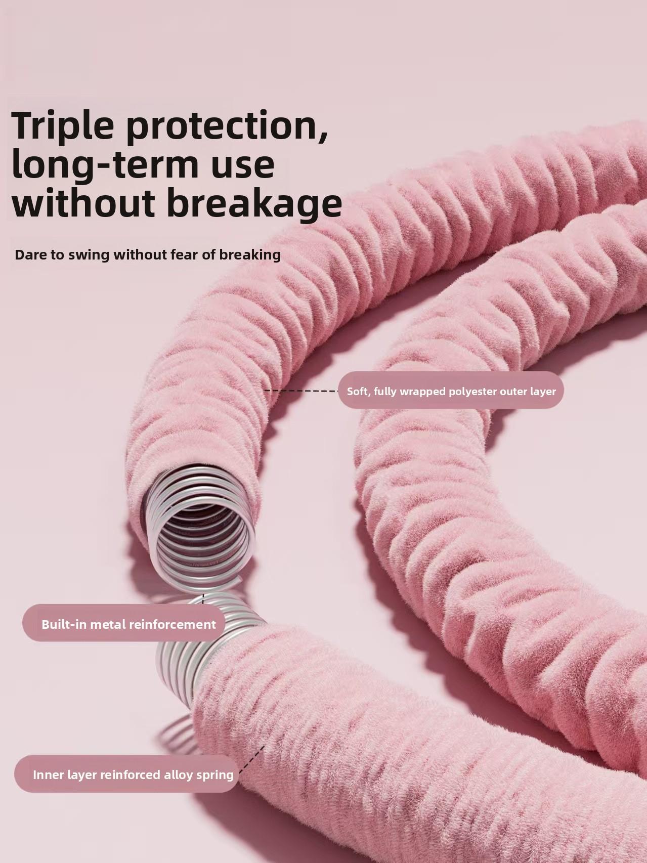 New Style Fleece Ultra Quiet weighted Hula Hoop for Fitness Yoga Training Soft Material Quiet Design Indoor Use Multi functional Exercise Equipment Home Gym Equipment Exercise Apparatus