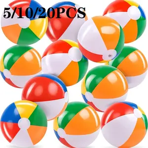 30cm/40cm Six-Color Inflatable Beach Ball, Perfect for Pool Water Sports, Summer Beach Games, Classic Rainbow Color, Adult and Teenager Friendly