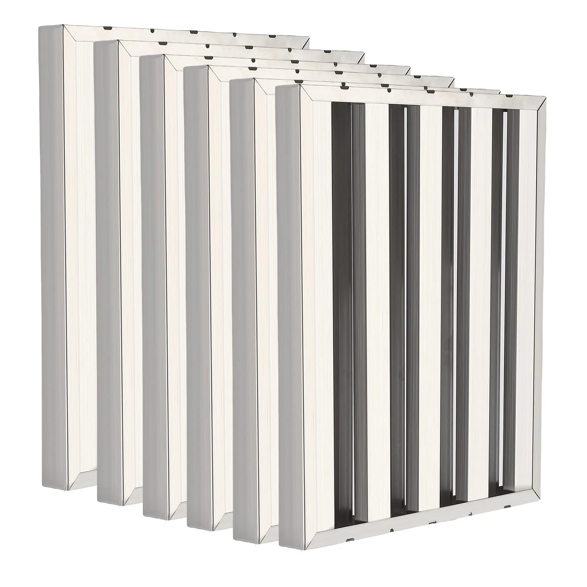 GARVEE6-Pack Range Hood Filters, Durable 430 Stainless Steel, 19.5x24.5 Inches, Featuring 5 Grooves for Efficient Filtration, Available in Height Options 15.5 or 19.5 Inches