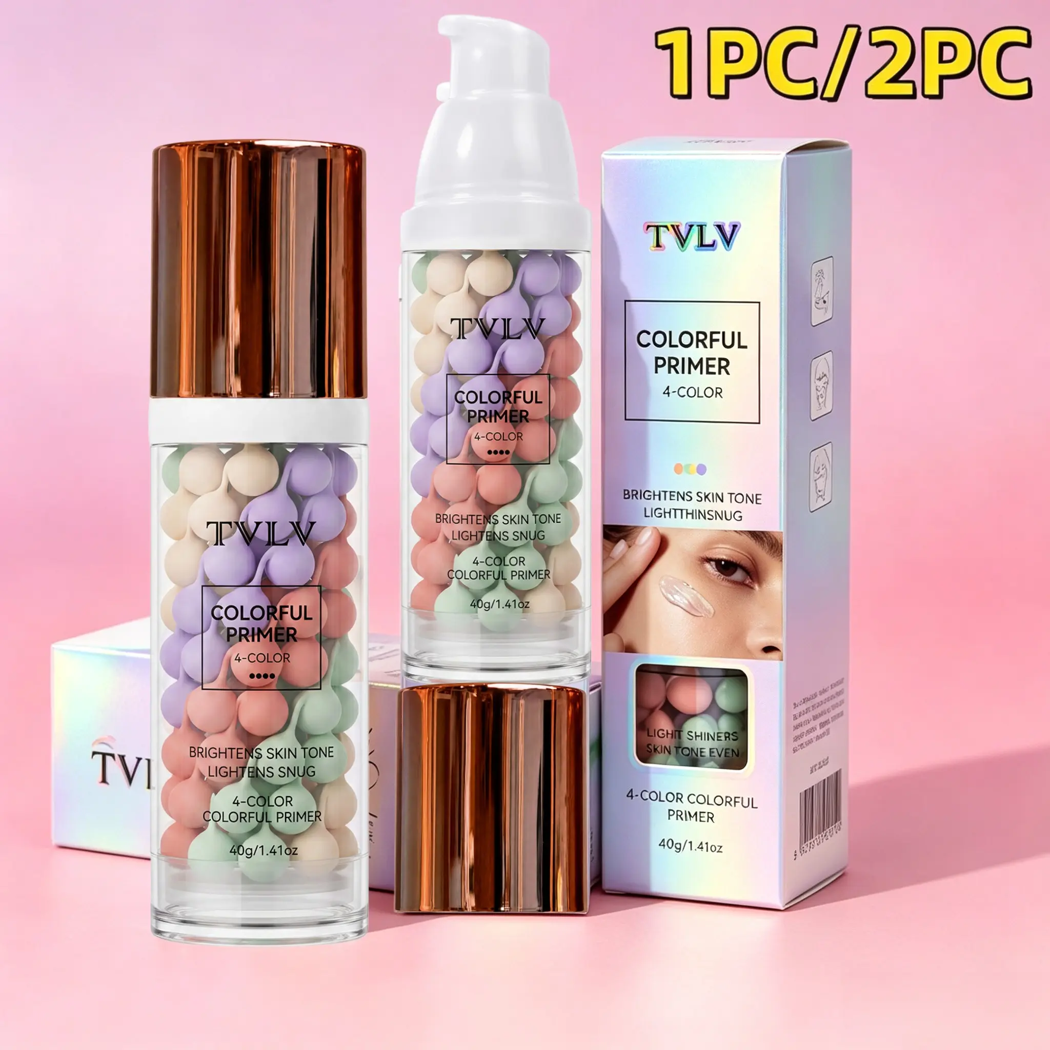 4-Color Protective Primer Balm, Even Skin Tone Makeup Base, Brightening Foundation, Concealer, SPF Protection, Long-Lasting Formula