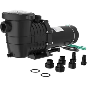 Above Ground Pool Pump, 1HP, 80 GPM Max. Flow Single Speed Swimming Pool Pump, 110V/240V 3450RPM 34.4ft Max. Head Pool Pump with Filter Basket for Above Ground Pools, Hot Tubs, or Spas