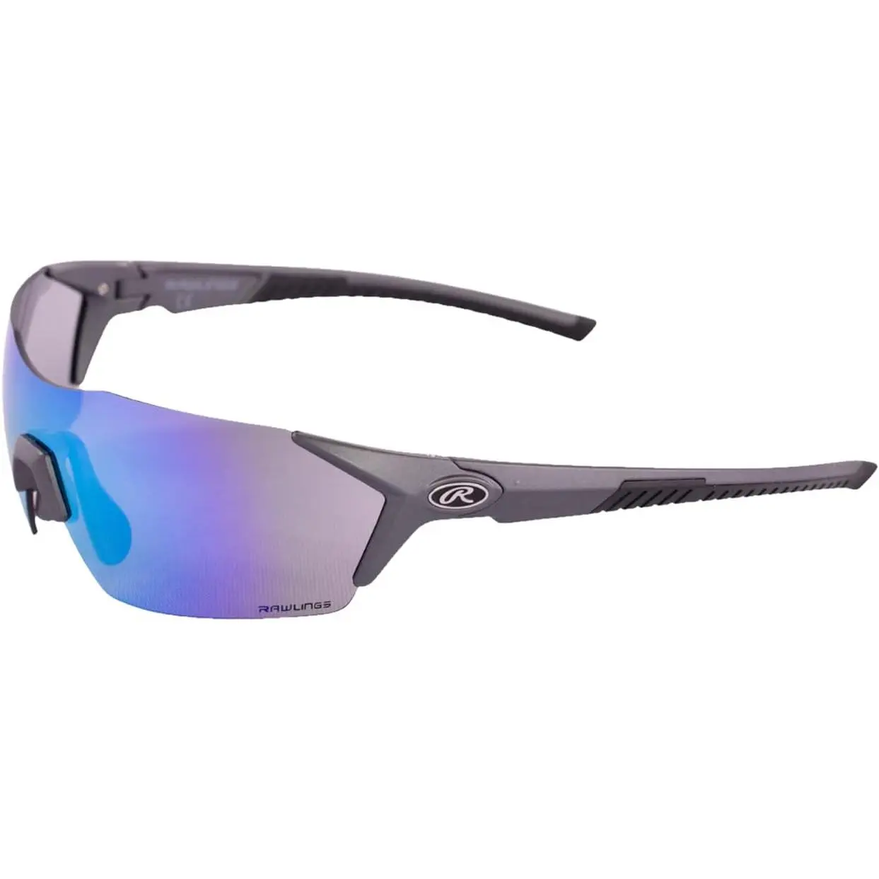 Baseball & Softball Sunglasses - Ages 10 to Adult - Unisex Fit - Cycling Sunglasses - Grey/Blue Mirror