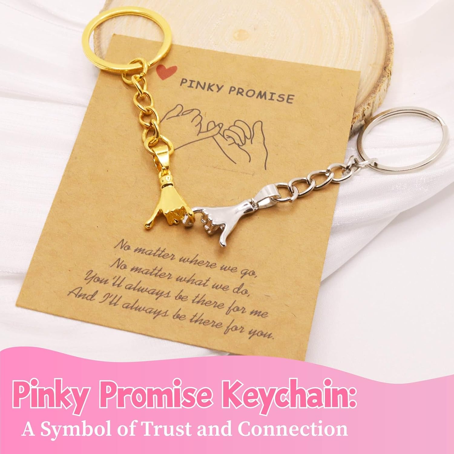 Gifts for Boyfriend - 2PC Pinkie Promise Matching Couples Keychain Gift for Boyfriend Girlfriend Long Distance