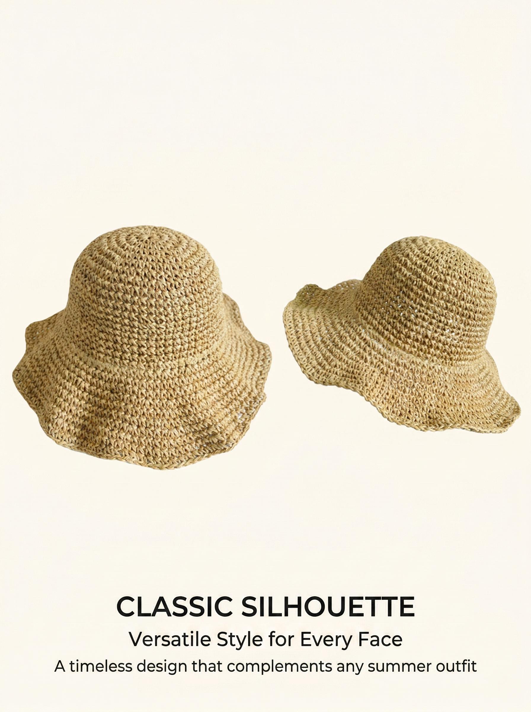 Women's Foldable Straw Hat Hand Woven Natural Fiber Beach Sun Hat with UPF 50+ UV Protection Ideal for Travel Hiking Camping and Outdoor Summer Adventures