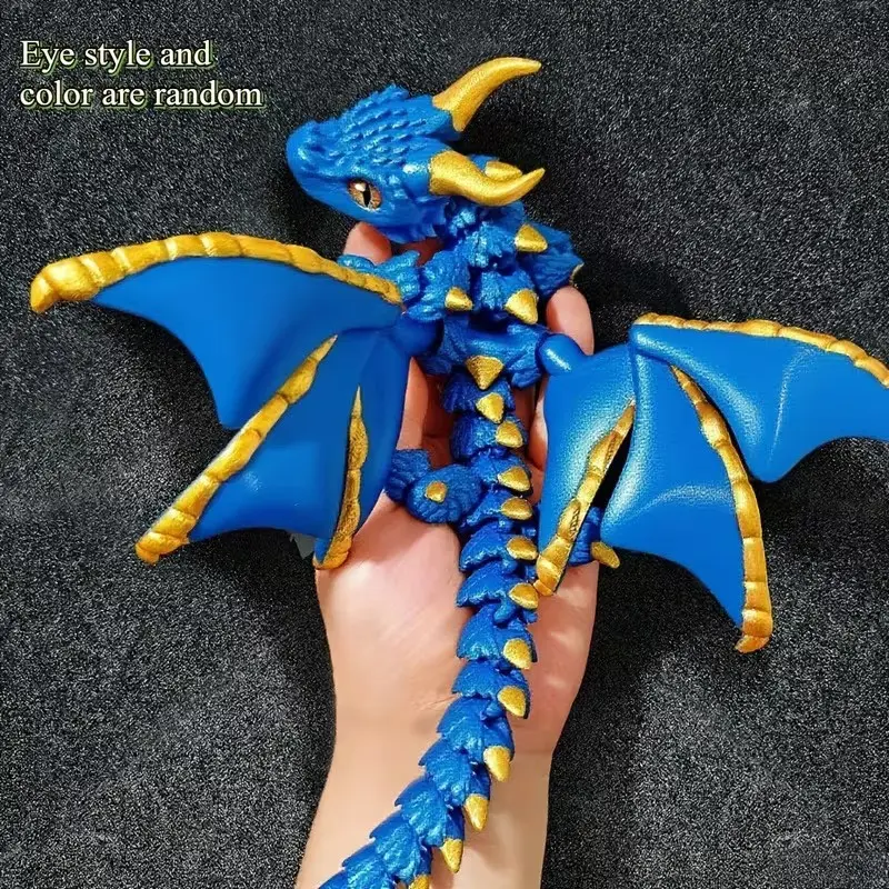 Laser Holographic 3D Printed Flying Dragon Figurine, Articulated Gothic Room Decor, Collectible Fantasy Statue for Adults & Dragon Enthusiasts