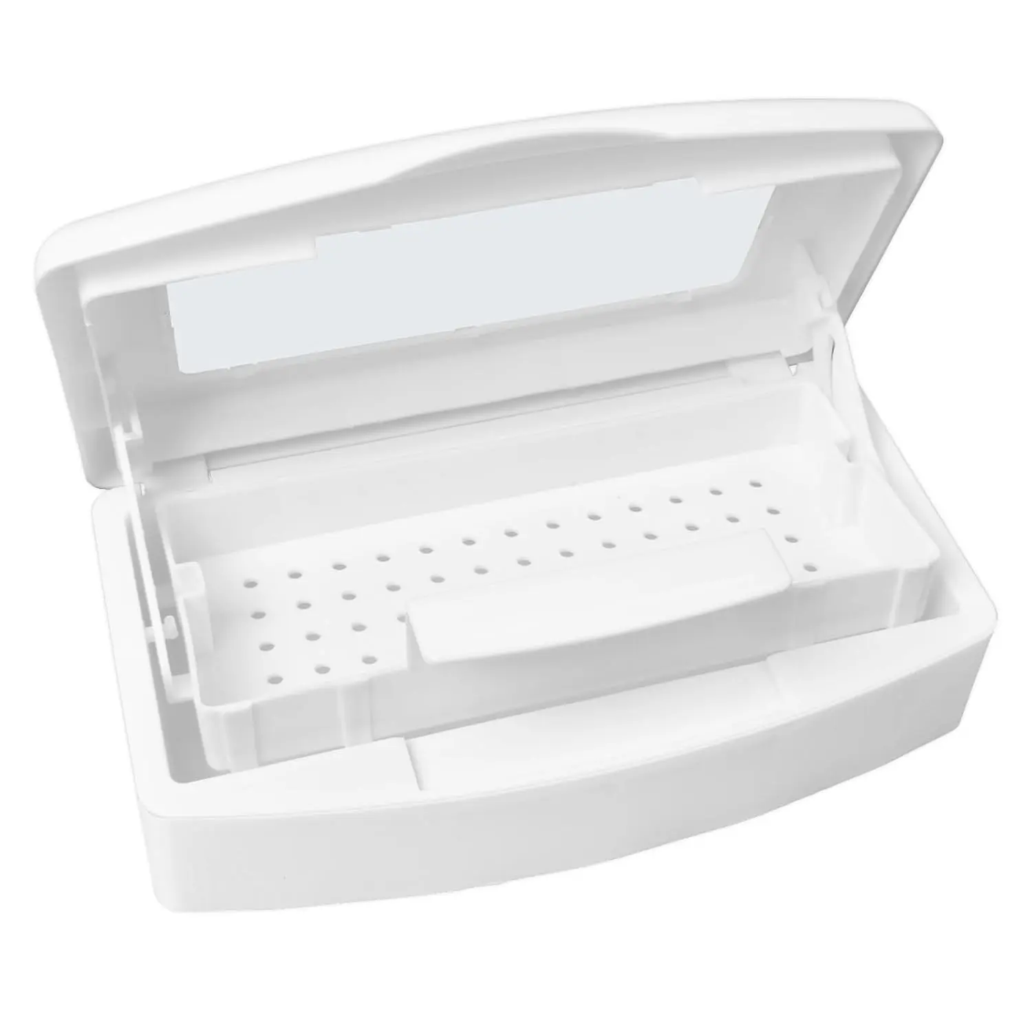 Nail Tool Sterilizer Box, Plastic Sterilization Tray for Tweezer, Eyelash Extensions, Nail Implement for Esthetician