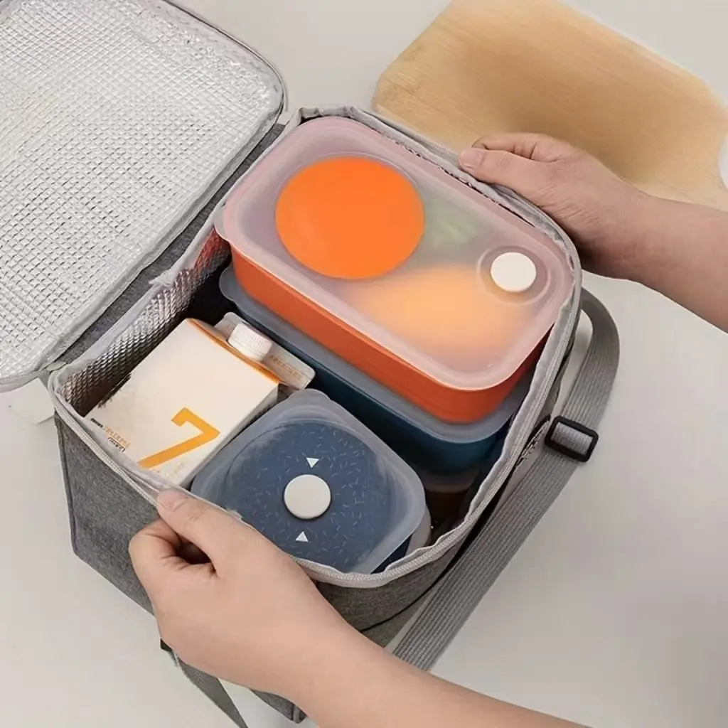 Insulated Lunch Bag, Crossbody Insulation Lunch Box, Reusable Cold Storage Pouch, Outdoor Picnic Cooler, Work & Outdoor Use