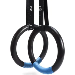 Gymnastic Rings Capacity with  Adjustable Buckle Straps Pull Up Exercise Rings Non-Slip Rings for Home Gym Full Body Workout