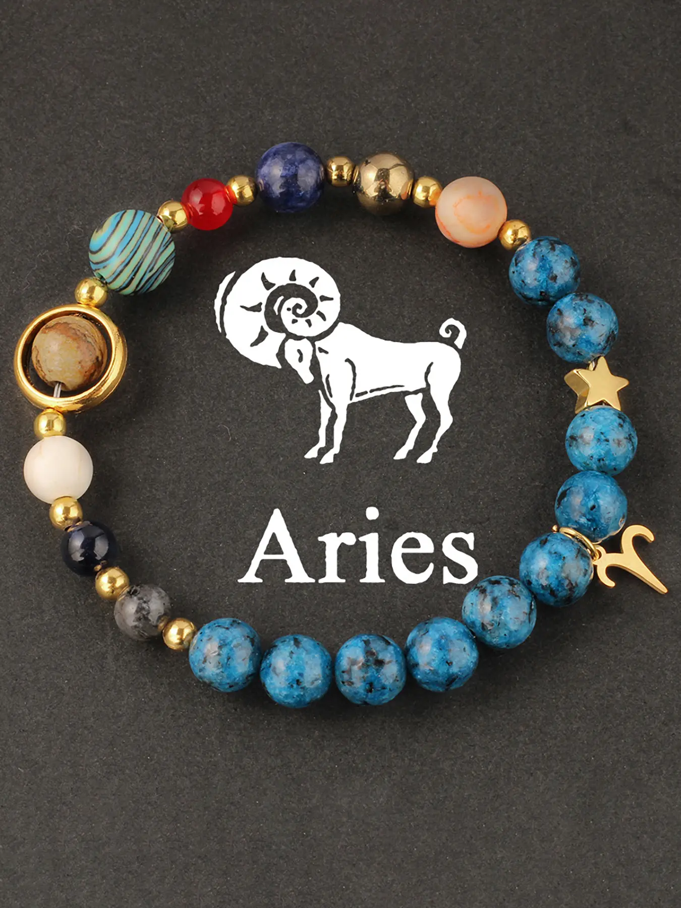 Zodiac Beaded Artificial Crystal Bracelet for Men & Women, Fashion Jewelry Gift Idea, Trendy Versatile Accessory, Perfect Birthday Present, Bracelet with charms
