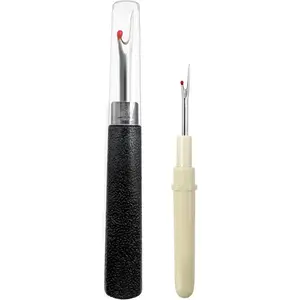 Seam Ripper 2-Piece Set - Sharp Seam Rippers with Ergonomic Handles, 5 Inch Larger Wire Stripper & 3.5 Inch Small Wire Stripper, Suitable for Needleworkers, Garment Sewing, Note: Keep Away from Children