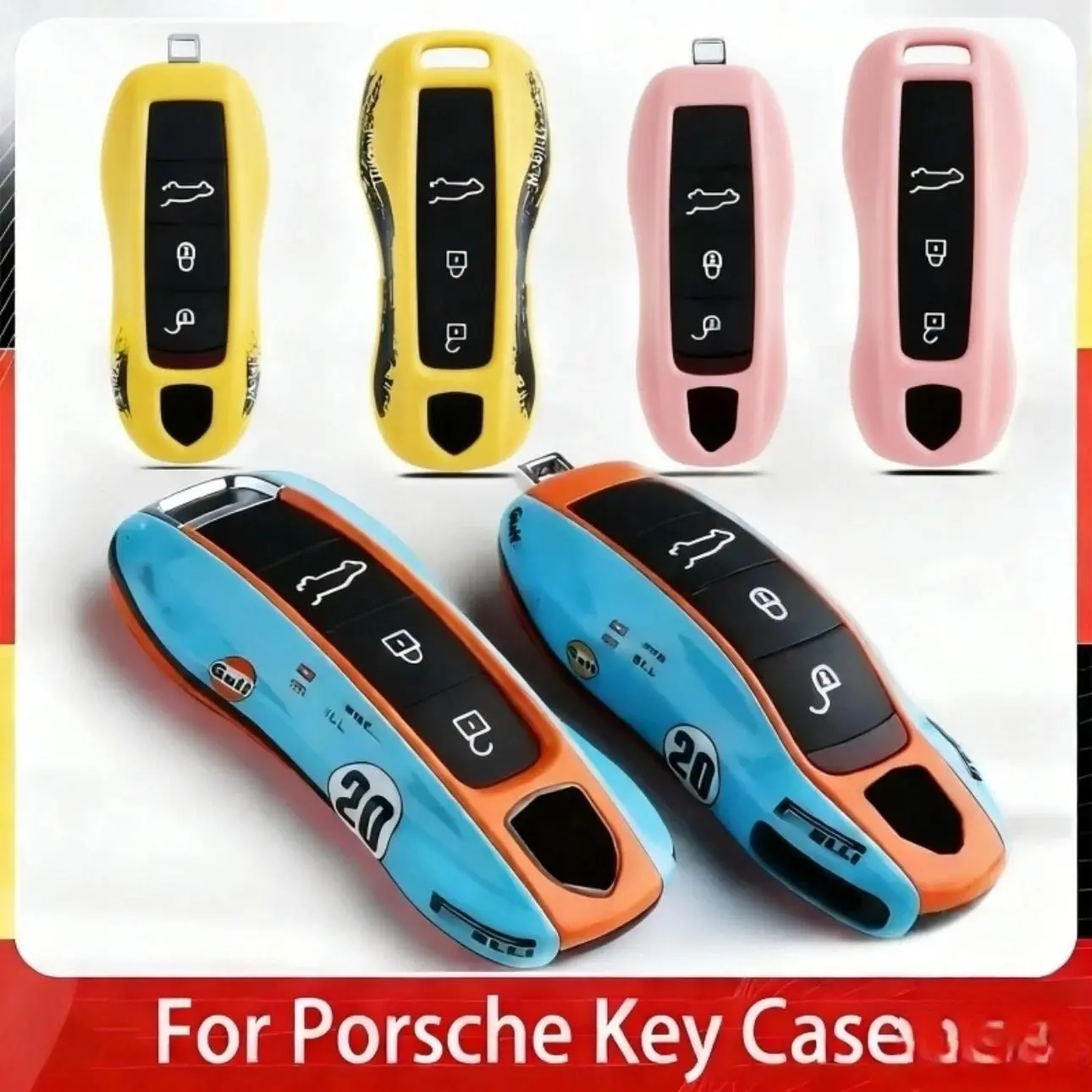 Car Key Replacement Shell Cover Accessory for Porsche Cayenne, 718, MACAN, Panamera, 911, Boxster, Cayman