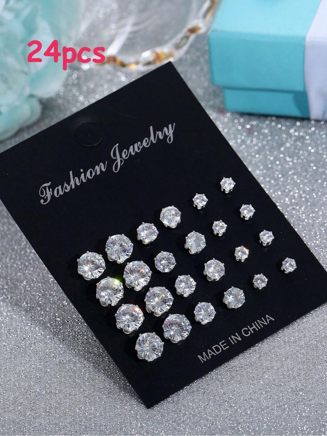 Fashionable Rhinestone Decorated Earrings Set, Fashion Jewelry for Party, Everyday Accessory, Trendy All-match & Exquisite Jewelry for Birthday Gift, Ear Studs