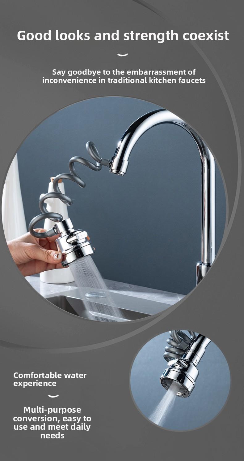2PCS New Rotatable Faucet Aerator Extension -for Effortless, All-Angle Control, Rotating Swivel Faucet Aerator Extender Kitchen Bathroom Sink Faucets Sprayer Attachment with3Mode Splash