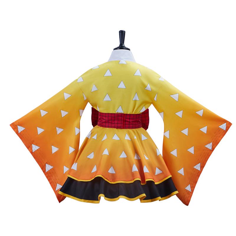 Demon Slayer Cosplay Costume Agatsuma Zenitsu Fanart Costume Women Japanese Kimono Outfit Costume Demon Slayer Cosplay Costume Agatsuma Zenitsu Fanart Costume Women Japanese Kimono Outfit Costume