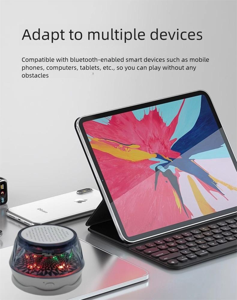 Magnetic Wireless Bluetooth Speaker Lamp - Mini Subwoofer, Gaming & Mobile Phone Stand Speaker - Gift