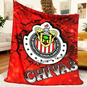 Guadalajara Chivas Team Logo Flannel Throw Blanket, Lightweight Cozy Blanket, Large Soft Lightweight Warm, Perfect for Bed Sofa Office Camping Travel, Spring Gift