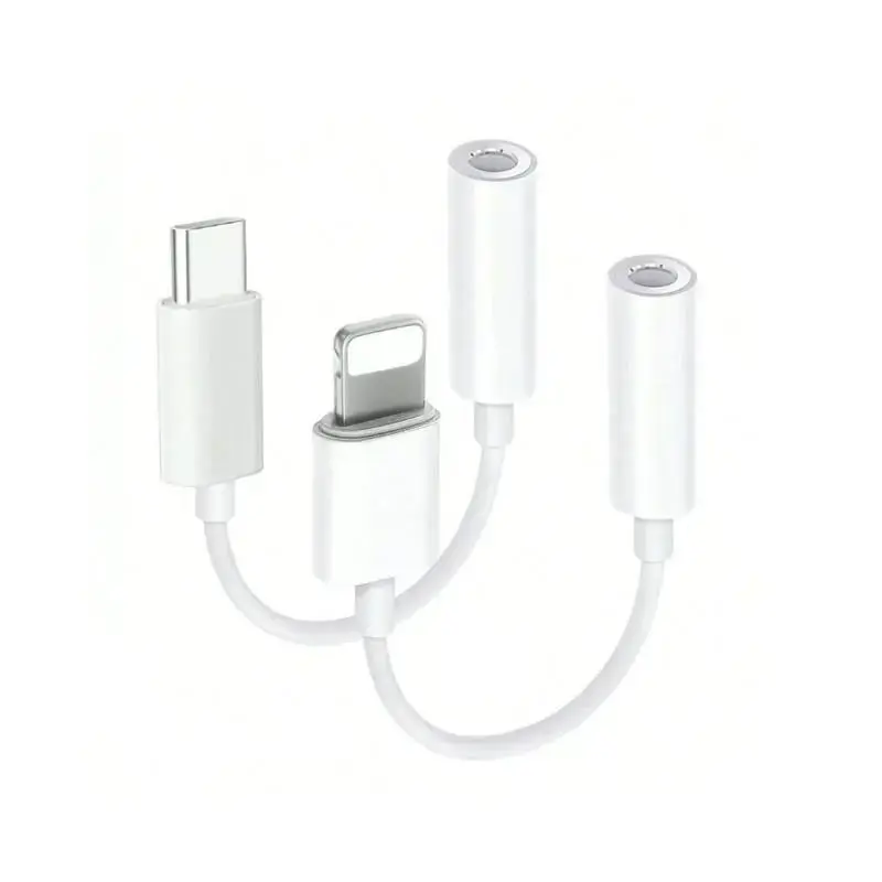 USB-C/lightning to 3.5mm Headphone Adapter, Compatible with iOS Series, Tablet, Audio Cable Converter, Universal Serial Bus C Type Port, Audio Interface