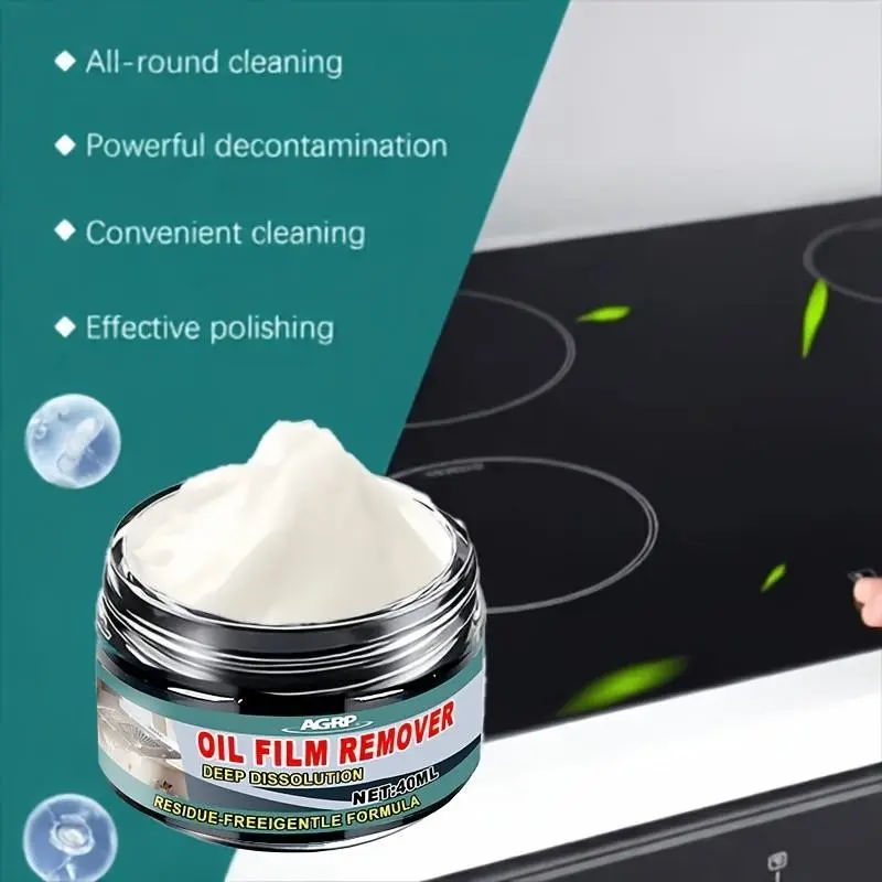 Multi-purpose Oil Film Cleaning Paste, Gentle Clear Tar Spots & Surface Oil Layer, Refines Surface Texture for Nice Shine, Fit for Induction Cooktops, Cookware, Stoves, Griddles & Home Ovens