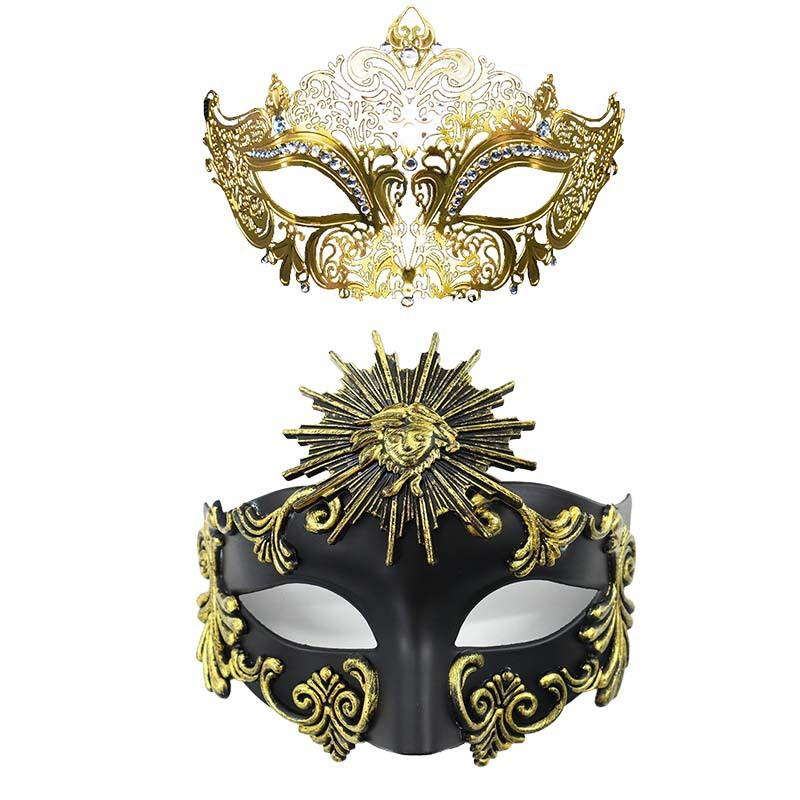 Venetian Carnival Half Face Mask, Luxury Masquerade Mask for Couples & Party Events